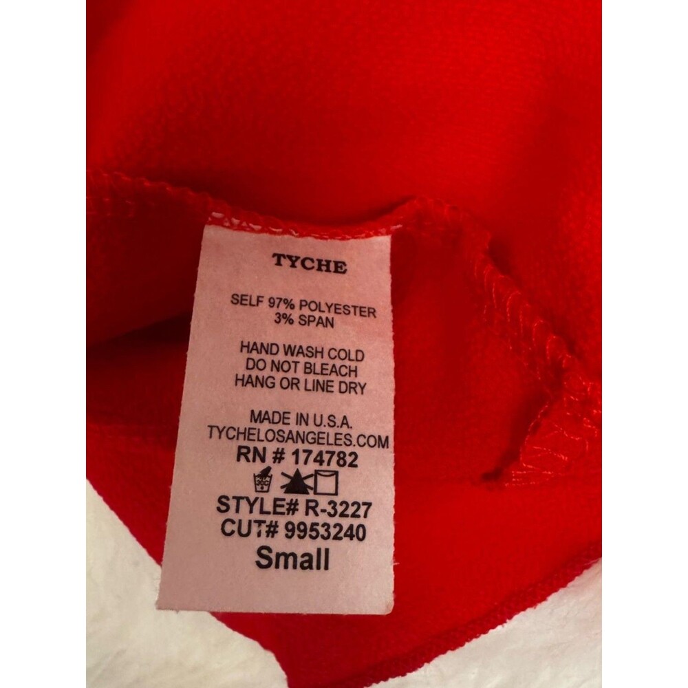 Red Orange Coral Ruffle Romper Small Flowy Layered V-Neck Summer Vacation Outfit - Picture 7 of 12